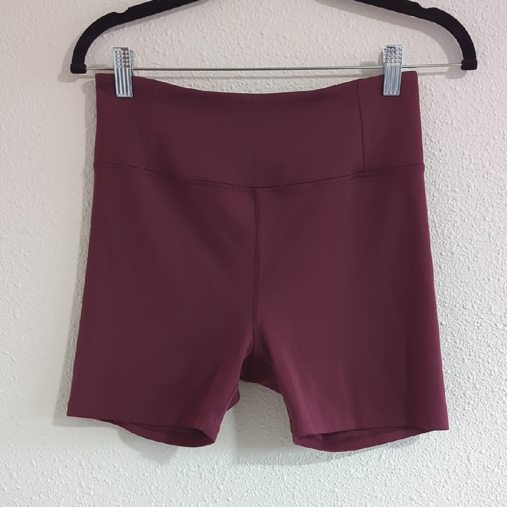 Girlfriend Collective High-Rise Bike Short - Burgundy Red - Size Large
